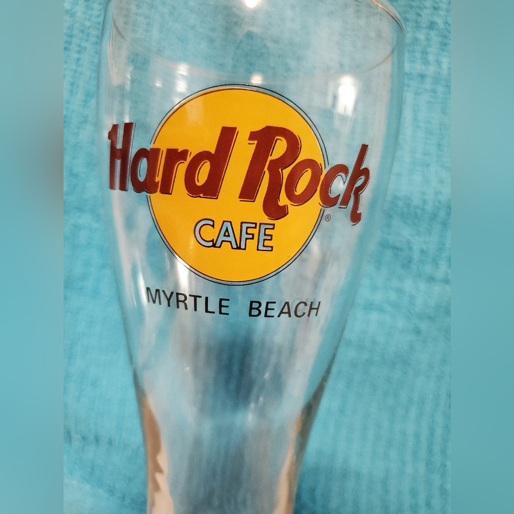 Vintage Y2k Hard Rock Cafe Myrtle Beach Beer Pilsner Souvenir Glass Rare - Picture 2 of 4